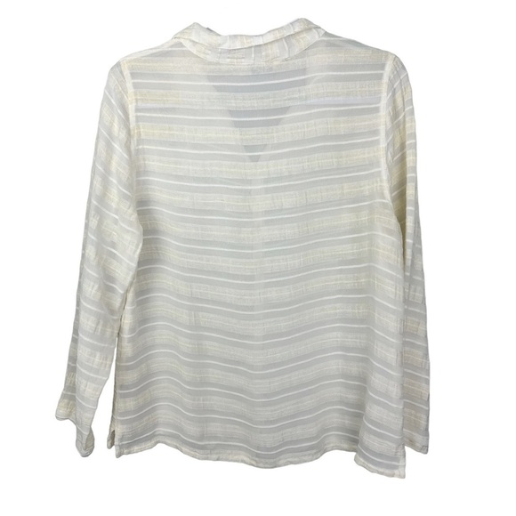 Fresh Produce Striped Semi Sheer Button Down Shirt - Picture 3 of 6